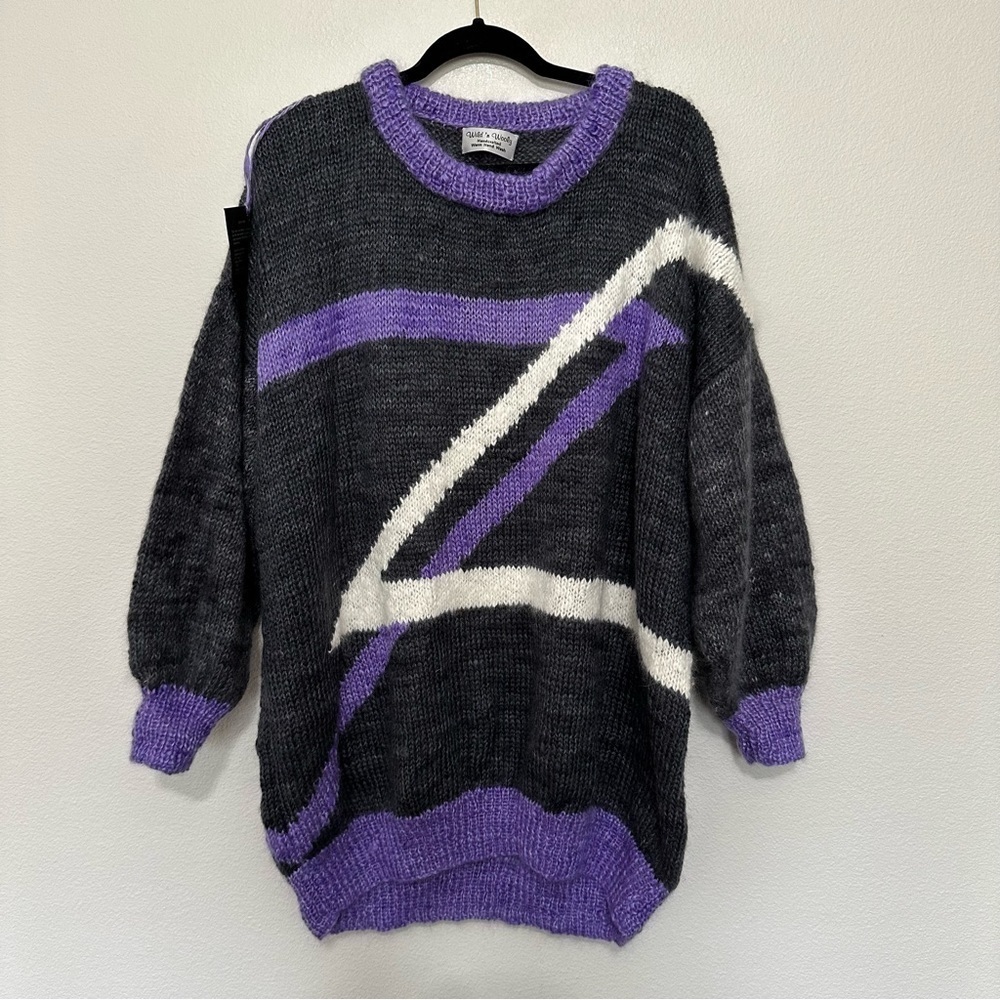 NWT wild n’wooly women’s pure kid mohair/ angora rabbit pullover sweater onesize
